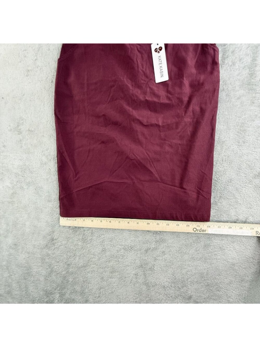 Kate Kasin Skirt Womens Large Red Pencil Stretch Knee Length Pockets Work Office - Picture 13 of 16